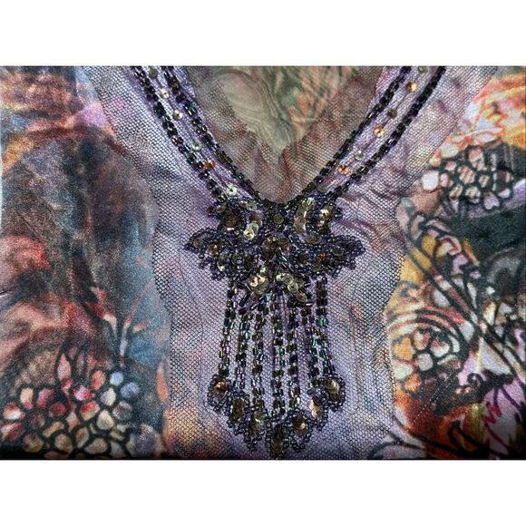 B.L.E.U. Woman Women’s Plus Multicolored Embellished Top Size 2X Fairy Y2K - Picture 13 of 13
